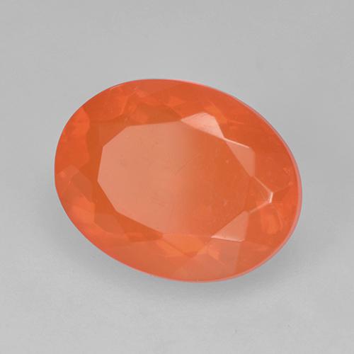 1.67 ct Orange Fire Opal Stone, Natural Fire Opal in Oval Facet Shape for Sale