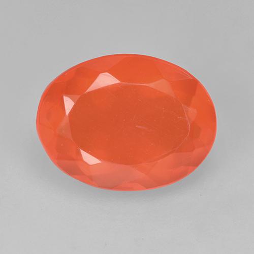 Темно-красновато-оранжевый Огненный Опал Камень - 1.4ct Фасетный Овал (ID: 524786)
