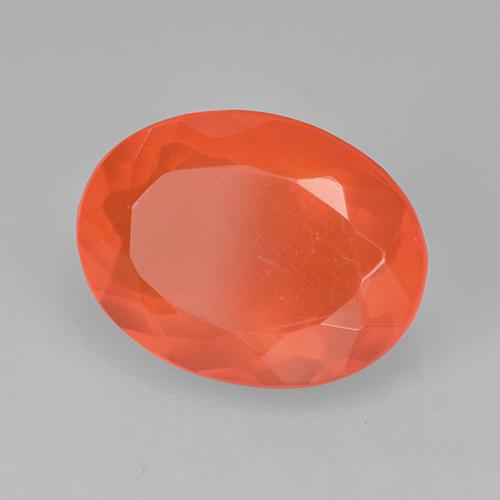 1.37 ct Orange Fire Opal Stone, Natural Fire Opal in Oval Facet Shape for Sale