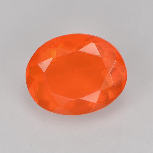 1.13 ct Orange Fire Opal Gemstone, Fire Opal Gem in Oval Facet Shape for Sale.