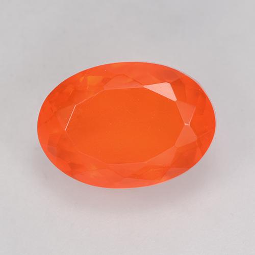 2.93 ct Orange Fire Opal Gemstone, Fire Opal Gem in Oval Facet Shape for Sale.