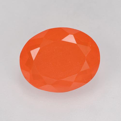1.69 ct Orange Fire Opal Gemstone, Fire Opal Gem in Oval Facet Shape for Sale.