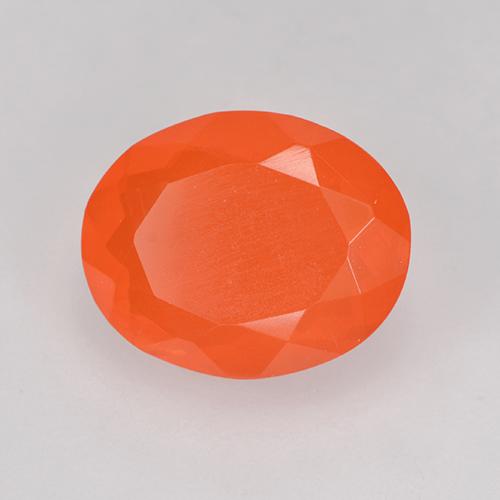 1.69 ct Orange Fire Opal Stone, Natural Fire Opal in Oval Facet Shape for Sale