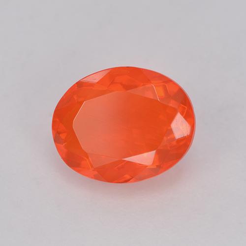0.83 ct Orange Fire Opal Stone, Natural Fire Opal in Oval Facet Shape for Sale