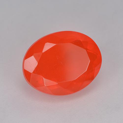 2.42 ct Red Fire Opal Stone, Natural Fire Opal in Oval Facet Shape for Sale