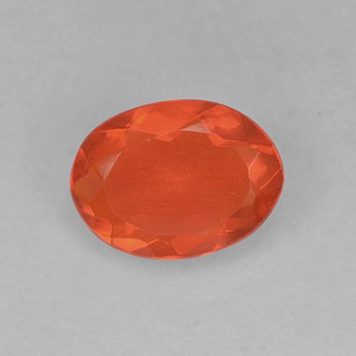 0.38 ct Orange Fire Opal Gemstone, Fire Opal Gem in Oval Facet Shape for Sale.