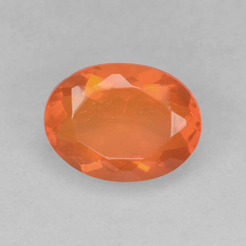 Opale di fuoco Ovale sfaccettato da 0,64 ct dal Messico, dimensione 7,5 x 5,6mm, purezza Transparent, pietra preziosa naturale non trattati, Opale di fuoco 1pc in colore Arancione brillante, durezza Mohs di 5,5 - 6,5, Photo A