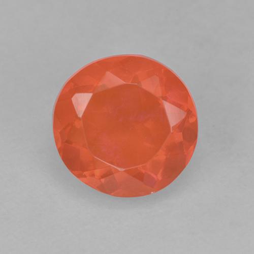 Intense Orange Feueropal Edelstein - 0.7ct Rund Facettenschliff (ID: 525331)