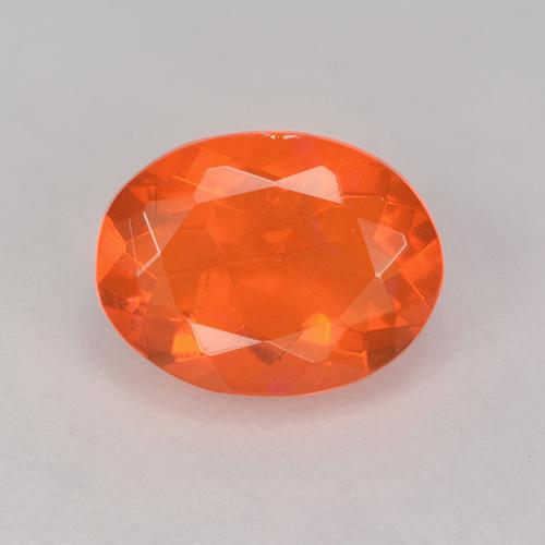 Темно-красновато-оранжевый Огненный Опал Камень - 0.8ct Фасетный Овал (ID: 525333)