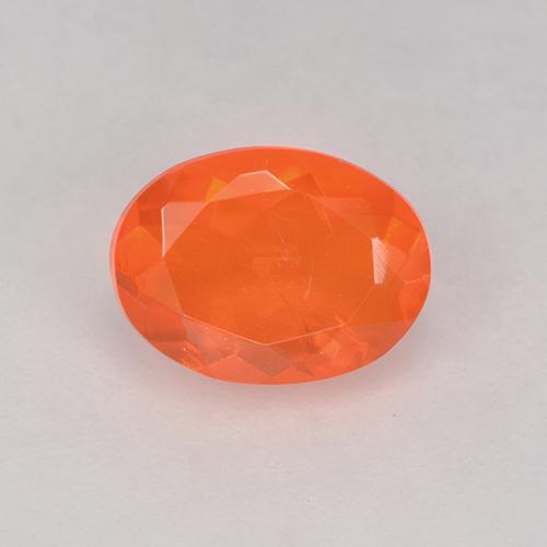 Medium Orange Fire Opal Gem - 0.6ct Oval Facet (ID: 525338)