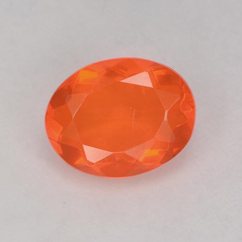Opale de Feu Orange oval facet 0,76 ct du Mexique, dimension 8,1 x 6,4mm, pierre gemme naturelle Non traité, pureté Transparent, 1 pièce Opale de Feu de couleur Orange rouge foncé, dureté Mohs de 5.5 à 6.5, Photo A