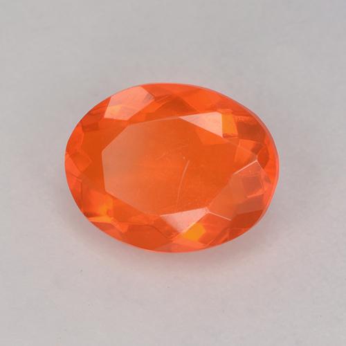0.76 ct Orange Fire Opal Stone, Natural Fire Opal in Oval Facet Shape for Sale