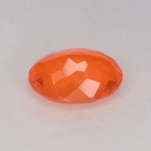 Fire Opal Gemstone in 8.1 x 6.4 mm Size for Sale, Fire Opal Stone in Deep Reddish Orange Color