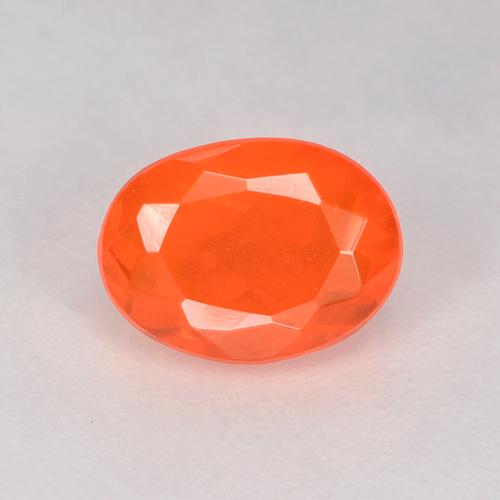 0.46 ct Orange Fire Opal Gemstone, Fire Opal Gem in Oval Facet Shape for Sale.