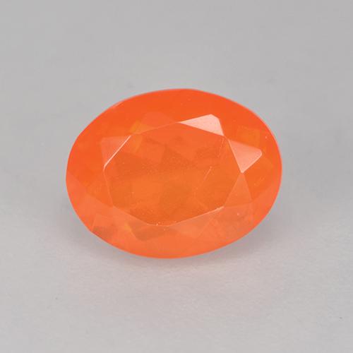 Opale de Feu Orange rouge foncé Ovale 0,91 ct du Mexique, Dimension 7,7 x 6mm, Pierre gemme naturelle Non traité, pureté Transparent, 1 pièce d'opale de feu oval facet, dureté de Mohs de 5.5 à 6.5, Photo A