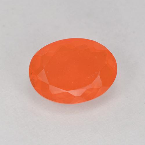 0.75 ct Orange Fire Opal Gemstone, Fire Opal Gem in Oval Facet Shape for Sale.