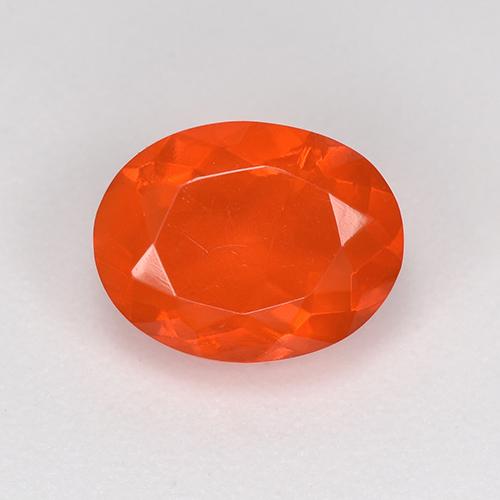 Naranja rojizo oscuro Ópalo de Fuego Gema - 1ct Forma ovalada (ID: 525661)
