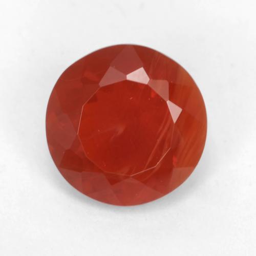 1.02 ct Red Fire Opal Gemstone, Fire Opal Gem in Round Facet Shape for Sale.