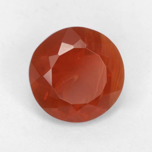 1.02 ct Red Fire Opal Stone, Natural Fire Opal in Round Facet Shape for Sale