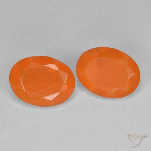 1.33 ctw Orange Fire Opal Stones, Natural Fire Opal in Oval Facet Shape for Sale