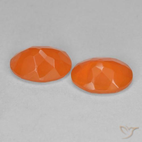 Fire Opal Gemstones in 8 x 6 mm (calibrated) Size for Sale, Fire Opal Stones in Warm Apricot Orange Color