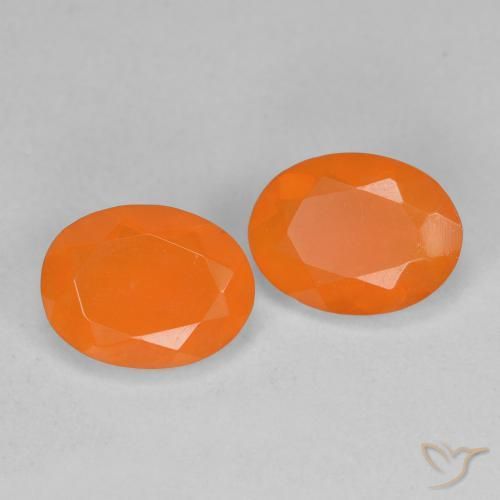 1.49 ctw Orange Fire Opal Stones, Natural Fire Opal in Oval Facet Shape for Sale