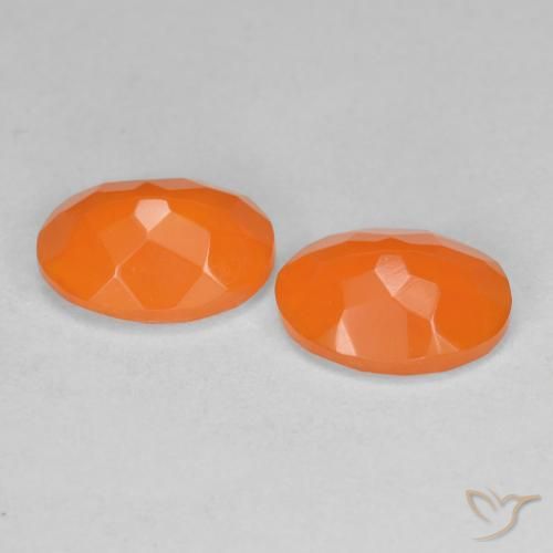 Fire Opal Gemstones in 8 x 6 mm (calibrated) Size for Sale, Fire Opal Stones in Medium Orange Color