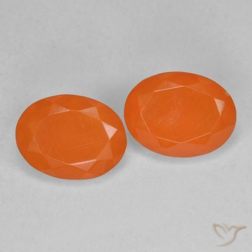 1.48 ctw Orange Fire Opal Stones, Natural Fire Opal in Oval Facet Shape for Sale
