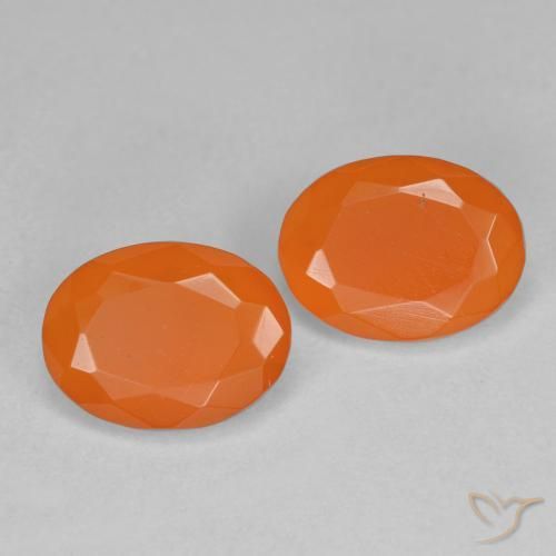 1.44 ctw Orange Fire Opal Stones, Natural Fire Opal in Oval Facet Shape for Sale