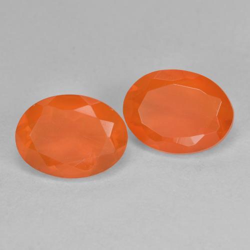 1.50 ctw Orange Fire Opal Stones, Natural Fire Opal in Oval Facet Shape for Sale