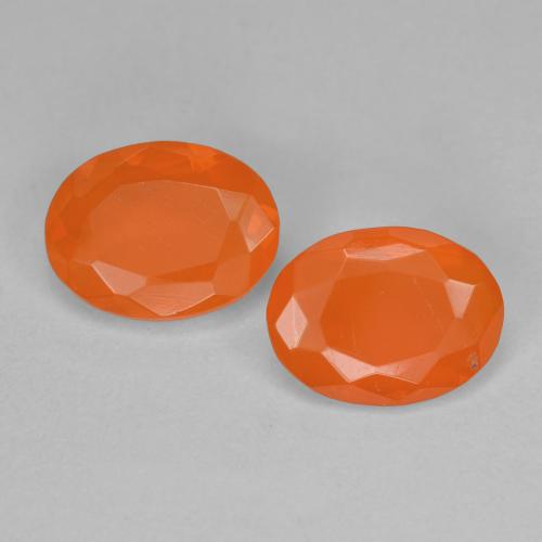 Medium Orange Fire Opal Gem - 0.6ct Oval Facet (ID: 583675)