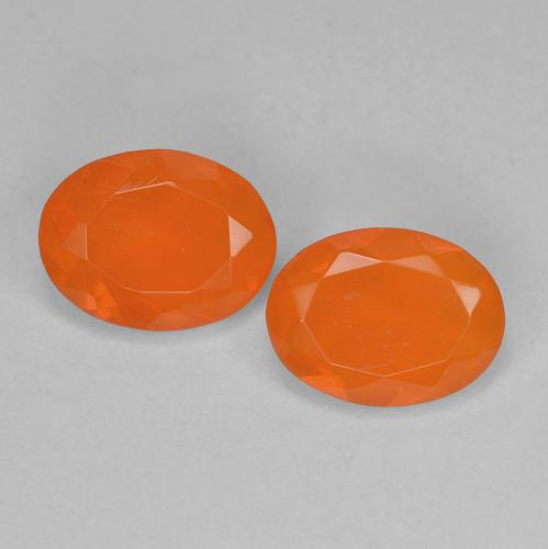 Bright Orange Fire Opal Gem - 0.6ct Oval Facet (ID: 583676)