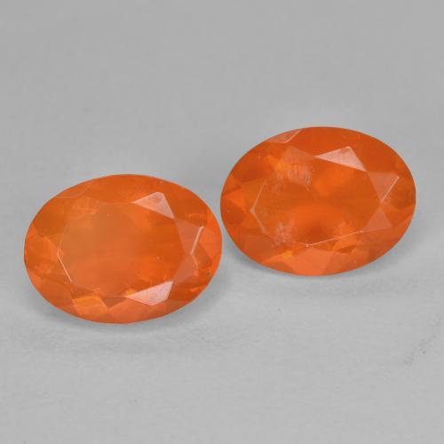 1.52 ctw Orange Fire Opal Stones, Natural Fire Opal in Oval Facet Shape for Sale