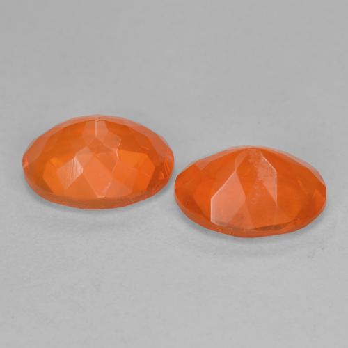 Fire Opal Gemstones in 8 x 6 mm (calibrated) Size for Sale, Fire Opal Stones in Deep Reddish Orange Color