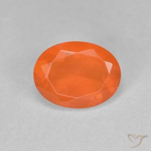 0.7 ct Oval Cut Fire Opal, 7.9 x 6.1 mm From Mexico, Photo A