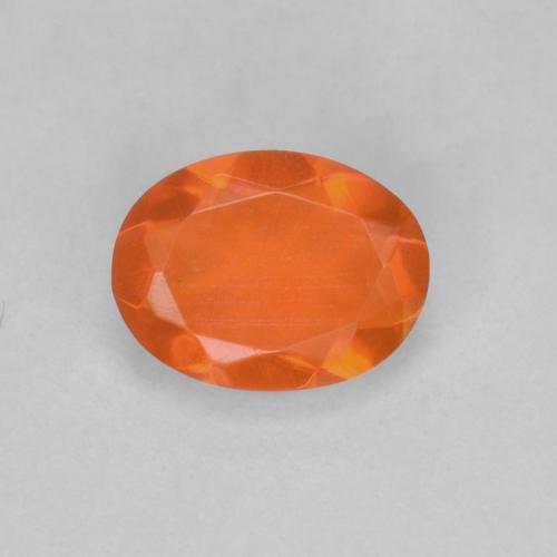 Bright Orange Fire Opal Gem - 0.7ct Oval Facet (ID: 583703)