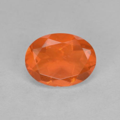 Deep Reddish Orange Fire Opal Gem - 0.8ct Oval Facet (ID: 583710)