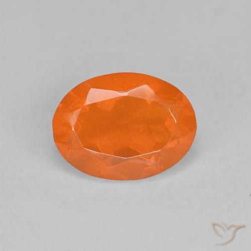 Opale di fuoco arancione taglio ovale da 0,79 ct dal Messico, dimensione 7,8 x 5,9mm, pietra preziosa naturale non trattati , purezza Transparent, Opale di fuoco Ovale sfaccettato da 1 pz, durezza Mohs di 5,5 - 6,5, Photo A