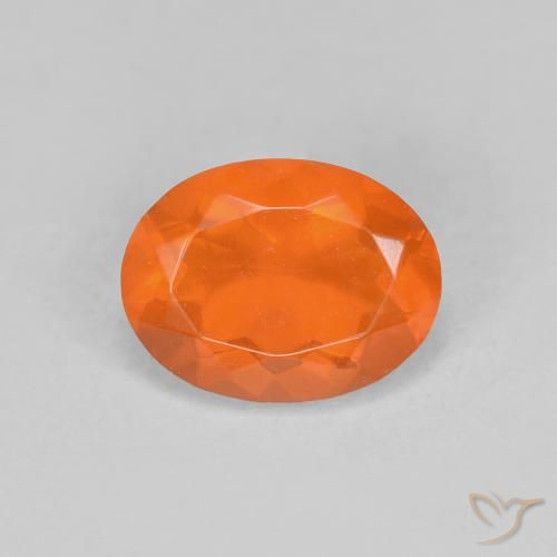 0.75 ct Oval Cut Fire Opal, 8 x 6.1 mm From Mexico, Photo A