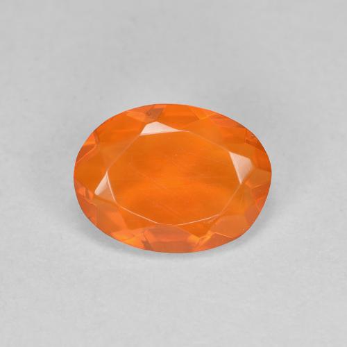 Warme Aprikosenorange Feueropal Edelstein - 0.7ct Oval facettiert (ID: 583876)