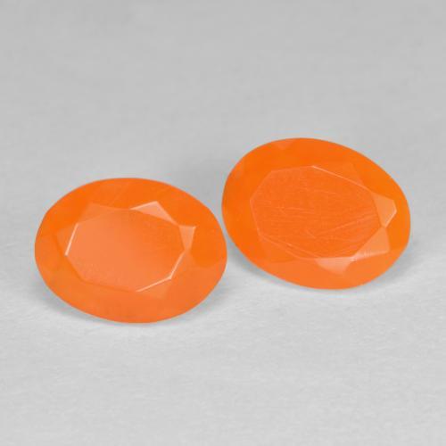 1.21 ctw Orange Fire Opal Stones, Natural Fire Opal in Oval Facet Shape for Sale