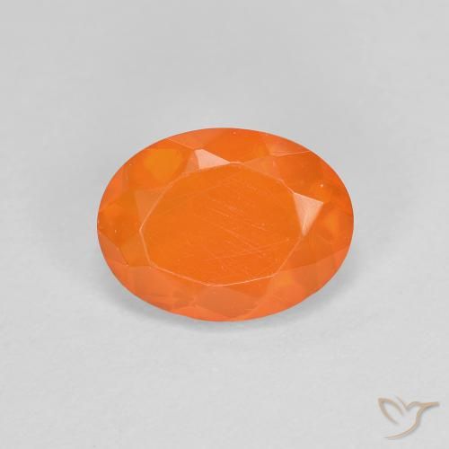 0.72ct Natural Medium Orange Fire Opal, Oval, Transparent