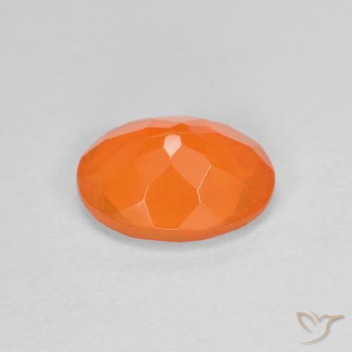 Fire Opal Gemstone in 8 x 6 mm (calibrated) Size for Sale, Fire Opal Stone in Medium Orange Color