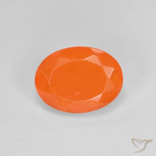 0.79ct Natural Medium Orange Fire Opal, Oval, Transparent