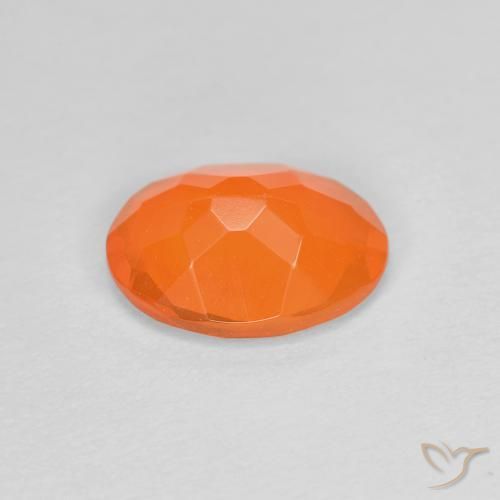 Fire Opal Gemstone in 8 x 6 mm (calibrated) Size for Sale, Fire Opal Stone in Medium Orange Color