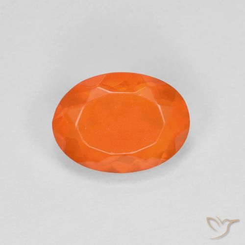 0.68ct Natural Medium Orange Fire Opal, Oval, Transparent