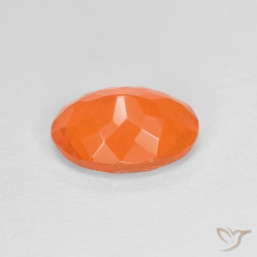 Fire Opal Gemstone in 8 x 6 mm (calibrated) Size for Sale, Fire Opal Stone in Medium Orange Color