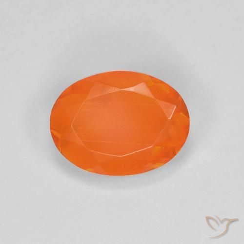 0.81ct Natural Reddish Orange Fire Opal, Oval, Transparent
