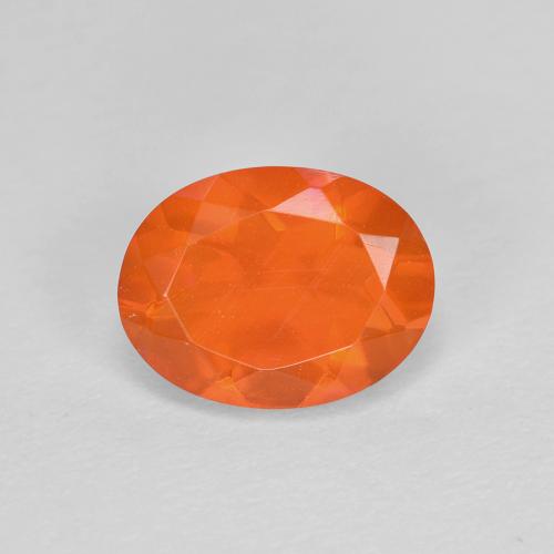 Warm Apricot Orange Fire Opal Gem - 0.8ct Oval Facet (ID: 584859)
