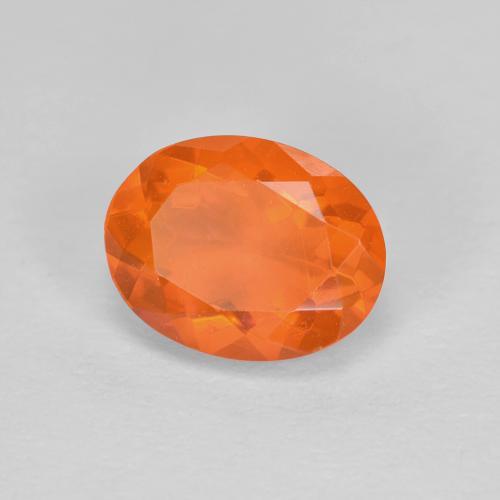 0.84 ct Orange Fire Opal Stone, Natural Fire Opal in Oval Facet Shape for Sale